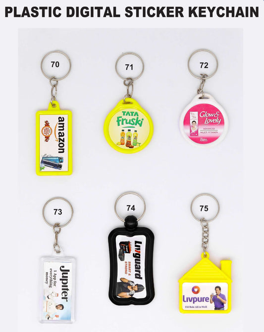 PLASTIC DIGITAL STICKER KEYCHAIN for gift and promotion