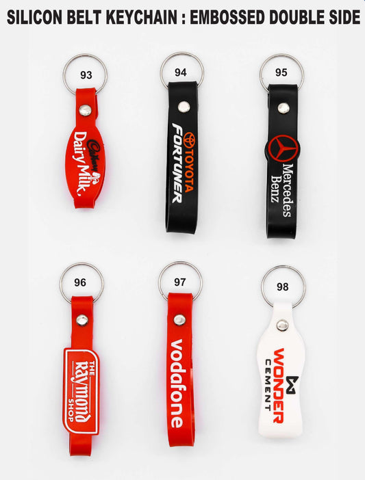 SILICON BELT KEYCHAIN :- EMBOSSED DOUBLE SIDE for gift and promotion