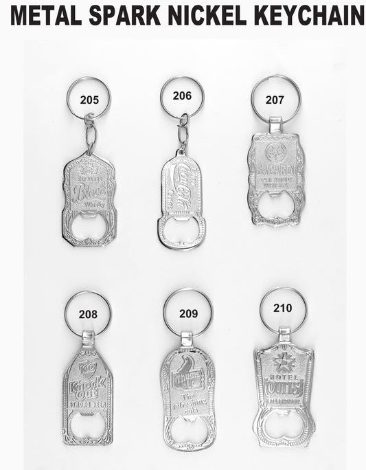 METAL SPARK NICKEL FOLDED OPENER KEYCHAIN for gift and promotion