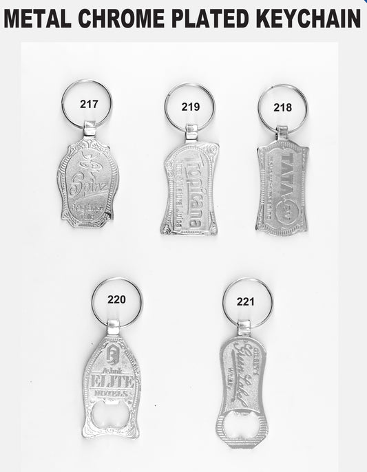 METAL CHROME PLATED FOLDED KEYCHAIN