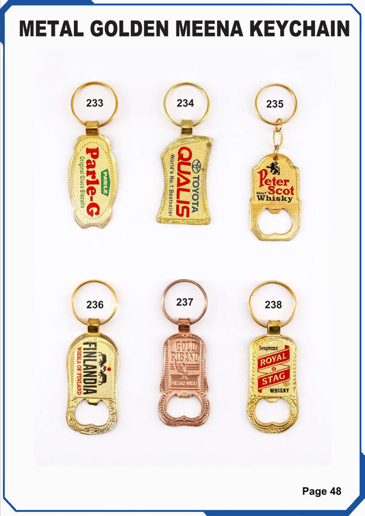 METAL GOLDEN MEENA FOLDED OPENER KEYCHAIN