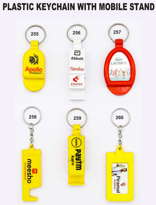 PLASTIC KEYCHAIN WITH MOBILE STAND for gift and promotion