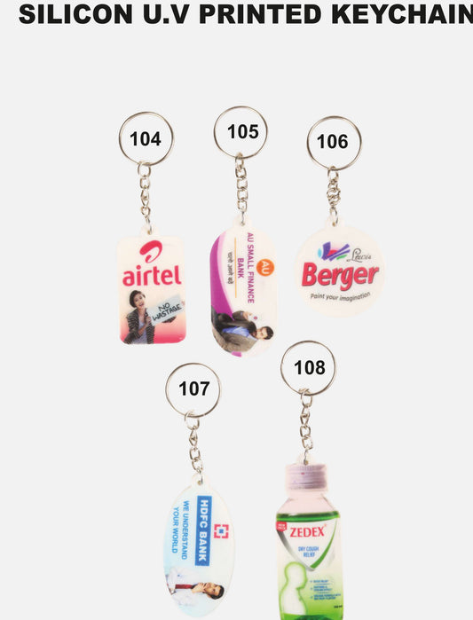 SILICON UV PRINTED KEYCHAIN