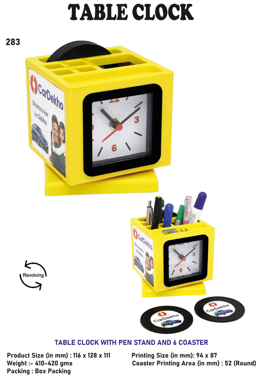 Table clock for Corporate gifting & Brand Promotion (Yellow)