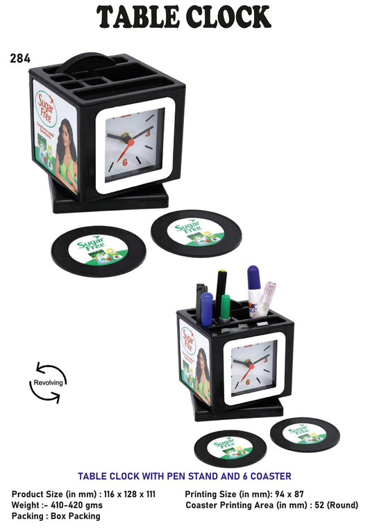 Table clock for Corporate gifting & Brand Promotion (Black)