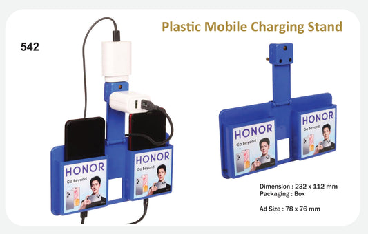 PLASTIC MOBILE CHARGER STAND (Blue) for Gifting and Promotion